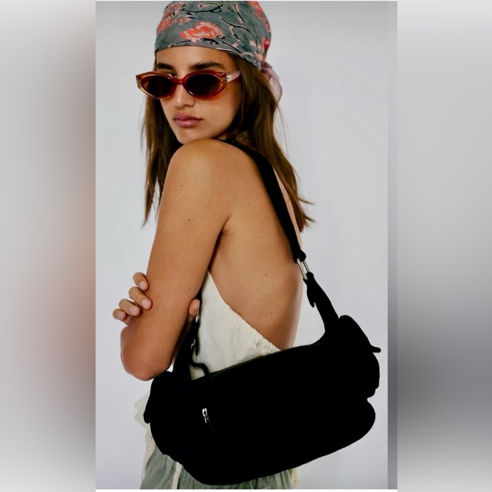 Free People Siren Black Suede Shoulder Bag -  NWT